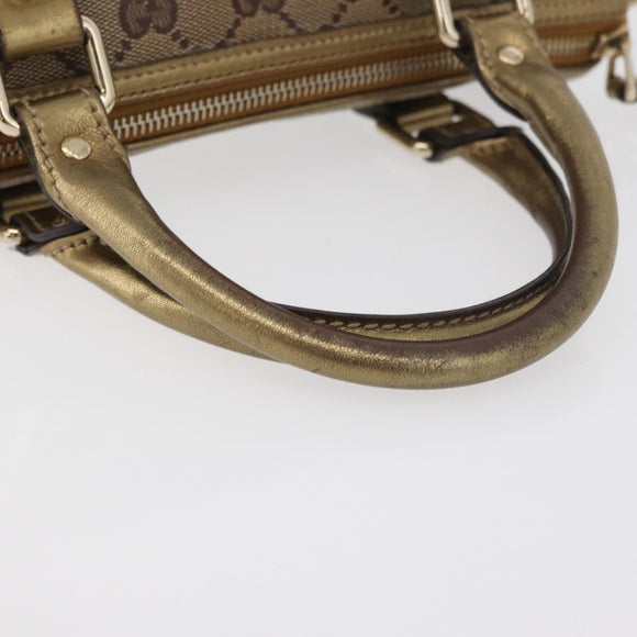 GUCCI GG Crystal Hand Bag Beige Gold 193604 Auth mr2357