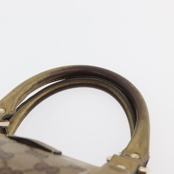 GUCCI GG Crystal Hand Bag Beige Gold 193604 Auth mr2357