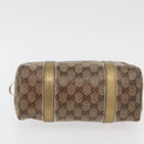 GUCCI GG Crystal Hand Bag Beige Gold 193604 Auth mr2357-5