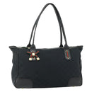 GUCCI GG Canvas Web Sherry Line Hand Bag Black Gold Red 177052 Auth mr2358-1