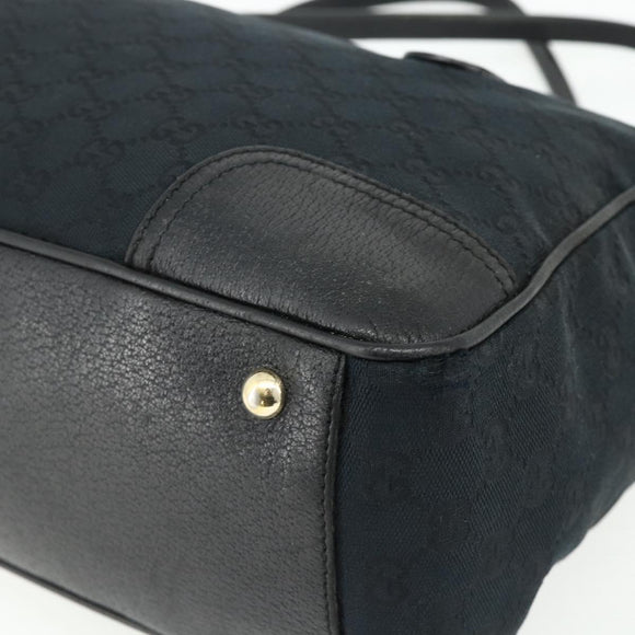 GUCCI GG Canvas Web Sherry Line Hand Bag Black Gold Red 177052 Auth mr2358
