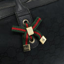 GUCCI GG Canvas Web Sherry Line Hand Bag Black Gold Red 177052 Auth mr2358-14