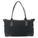 GUCCI GG Canvas Web Sherry Line Hand Bag Black Gold Red 177052 Auth mr2358-3