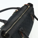 GUCCI GG Canvas Web Sherry Line Hand Bag Black Gold Red 177052 Auth mr2358-6