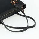 GUCCI GG Canvas Web Sherry Line Hand Bag Black Gold Red 177052 Auth mr2358-7