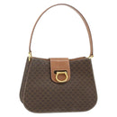 CELINE Macadam Canvas Shoulder Bag PVC Leather Brown Gold Auth mr2359A-1
