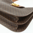 CELINE Macadam Canvas Shoulder Bag PVC Leather Brown Gold Auth mr2359A-10