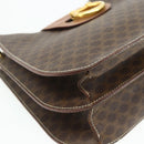 CELINE Macadam Canvas Shoulder Bag PVC Leather Brown Gold Auth mr2359A-11