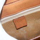 CELINE Macadam Canvas Shoulder Bag PVC Leather Brown Gold Auth mr2359A-14