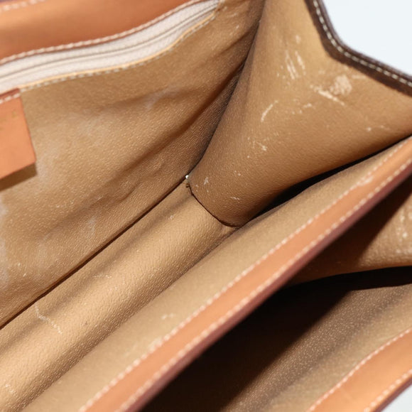 CELINE Macadam Canvas Shoulder Bag PVC Leather Brown Gold Auth mr2359A