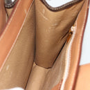 CELINE Macadam Canvas Shoulder Bag PVC Leather Brown Gold Auth mr2359A-17