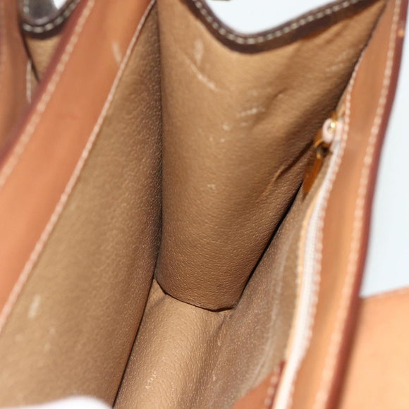 CELINE Macadam Canvas Shoulder Bag PVC Leather Brown Gold Auth mr2359A