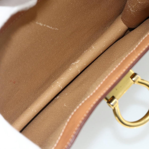 CELINE Macadam Canvas Shoulder Bag PVC Leather Brown Gold Auth mr2359A