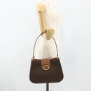 CELINE Macadam Canvas Shoulder Bag PVC Leather Brown Gold Auth mr2359A-22