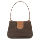 CELINE Macadam Canvas Shoulder Bag PVC Leather Brown Gold Auth mr2359A-3