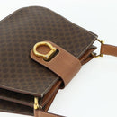 CELINE Macadam Canvas Shoulder Bag PVC Leather Brown Gold Auth mr2359A-6