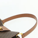 CELINE Macadam Canvas Shoulder Bag PVC Leather Brown Gold Auth mr2359A-8