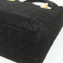 Christian Dior Lady Dior Canage Hand Bag Nylon Black Gold Auth mr2361-12