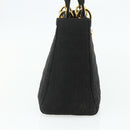 Christian Dior Lady Dior Canage Hand Bag Nylon Black Gold Auth mr2361-4