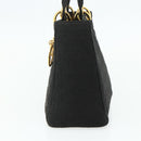 Christian Dior Lady Dior Canage Hand Bag Nylon Black Gold Auth mr2361-5