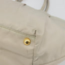 PRADA Ribbon Hand Bag Nylon Beige Gold Auth mr2363-10