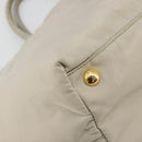 PRADA Ribbon Hand Bag Nylon Beige Gold Auth mr2363-13