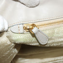PRADA Ribbon Hand Bag Nylon Beige Gold Auth mr2363-21