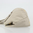 PRADA Ribbon Hand Bag Nylon Beige Gold Auth mr2363-5