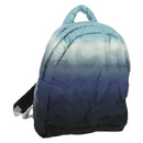 CHANEL Doudone Backpack Nylon Blue Silver CC Auth mr2366SAM-1