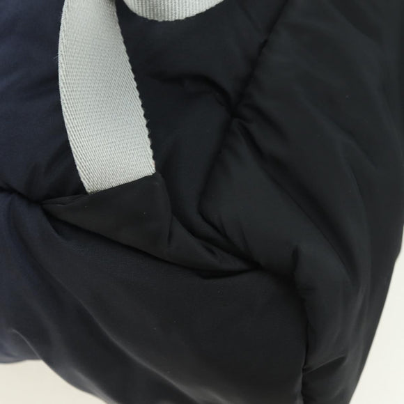 CHANEL Doudone Backpack Nylon Blue Silver CC Auth mr2366SAM