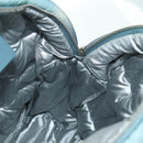 CHANEL Doudone Backpack Nylon Blue Silver CC Auth mr2366SAM-22