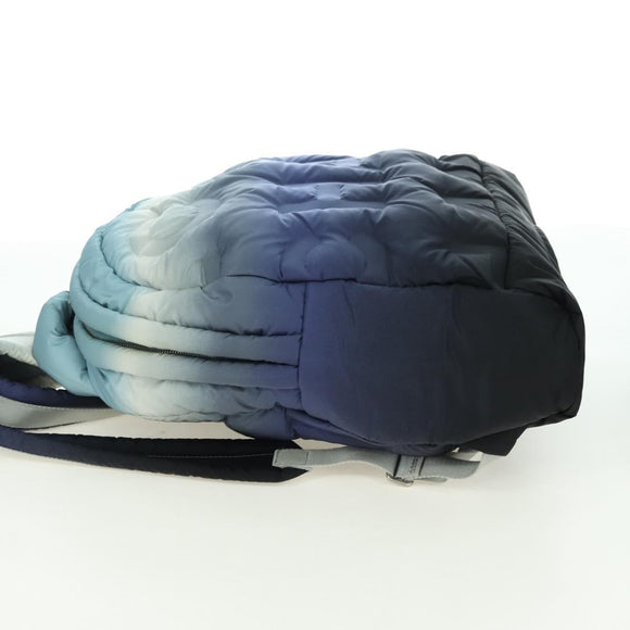 CHANEL Doudone Backpack Nylon Blue Silver CC Auth mr2366SAM