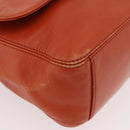 CHANEL Shoulder Bag Lamb Skin Orange CC Auth mr2369-9