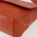 CHANEL Shoulder Bag Lamb Skin Orange CC Auth mr2369-14