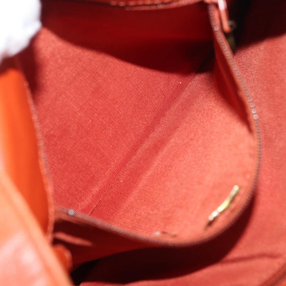 CHANEL Shoulder Bag Lamb Skin Orange CC Auth mr2369