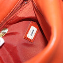 CHANEL Shoulder Bag Lamb Skin Orange CC Auth mr2369-11