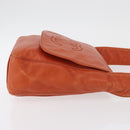CHANEL Shoulder Bag Lamb Skin Orange CC Auth mr2369-3
