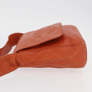 CHANEL Shoulder Bag Lamb Skin Orange CC Auth mr2369-4
