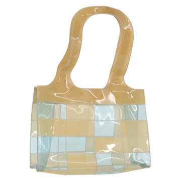 CHANEL Choco Bar Tote Bag Vinyl Blue CC Auth mr2370A