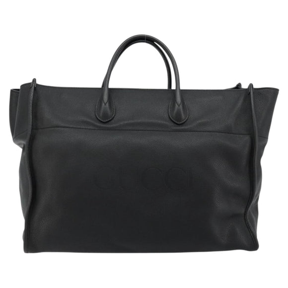 GUCCI Tote Bag Leather 2way Black Gold 674837 Auth mr2372V
