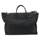 GUCCI Tote Bag Leather 2way Black Gold 674837 Auth mr2372V-2
