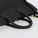 GUCCI Tote Bag Leather 2way Black Gold 674837 Auth mr2372V-7