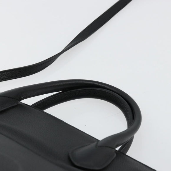 GUCCI Tote Bag Leather 2way Black Gold 674837 Auth mr2372V