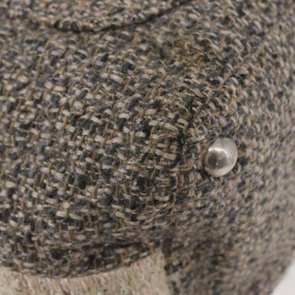 CHANEL Cambon Line Tote Bag Tweed Grau Silber CC Auth mr2380A