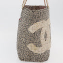 CHANEL Cambon Line Tote Bag Tweed Grau Silber CC Auth mr2380A-4