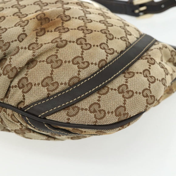 GUCCI GG Canvas Shoulder Bag Beige Gold 203257 Auth mr2384