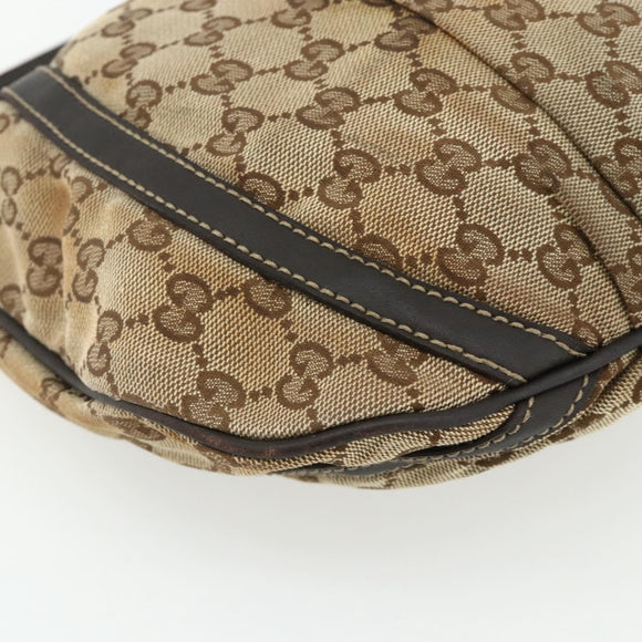 GUCCI GG Canvas Shoulder Bag Beige Gold 203257 Auth mr2384
