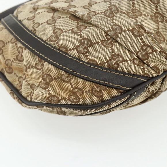 GUCCI GG Canvas Shoulder Bag Beige Gold 203257 Auth mr2384