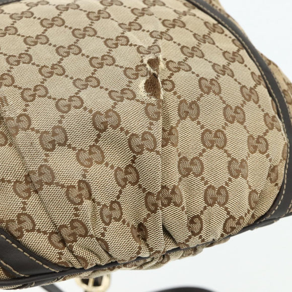GUCCI GG Canvas Shoulder Bag Beige Gold 203257 Auth mr2384