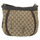 GUCCI GG Canvas Shoulder Bag Beige Gold 203257 Auth mr2384-2